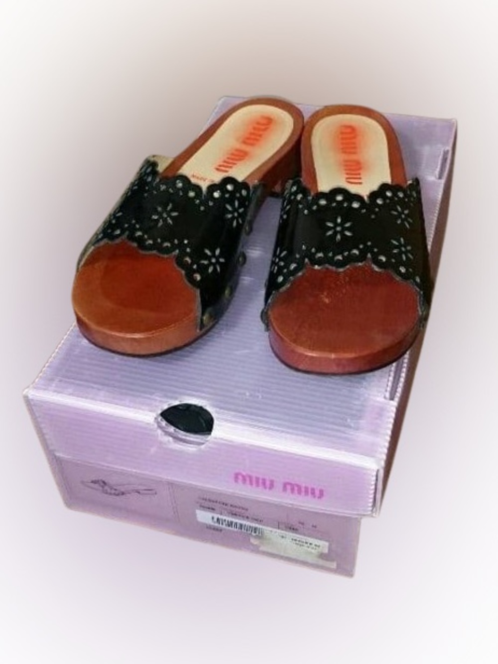 miu miu spring 2002 wood clog sandals